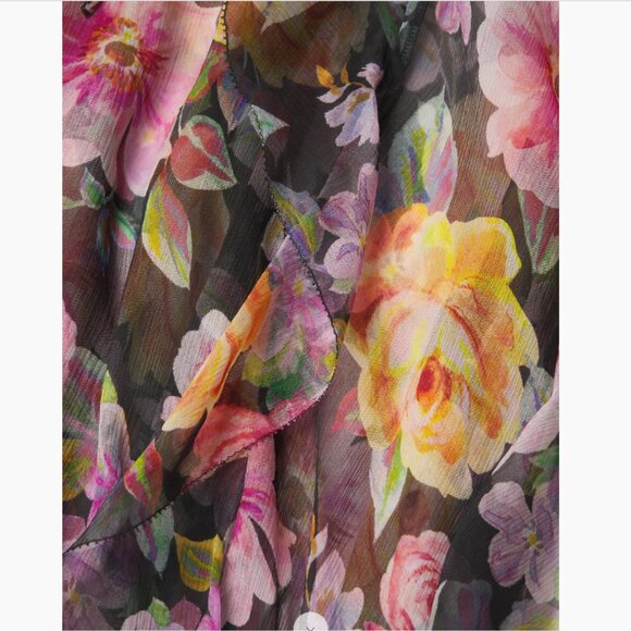 Johnny Was Jade Suri Ruffle Floral Silk Maxi Dress - Picture 9 of 10